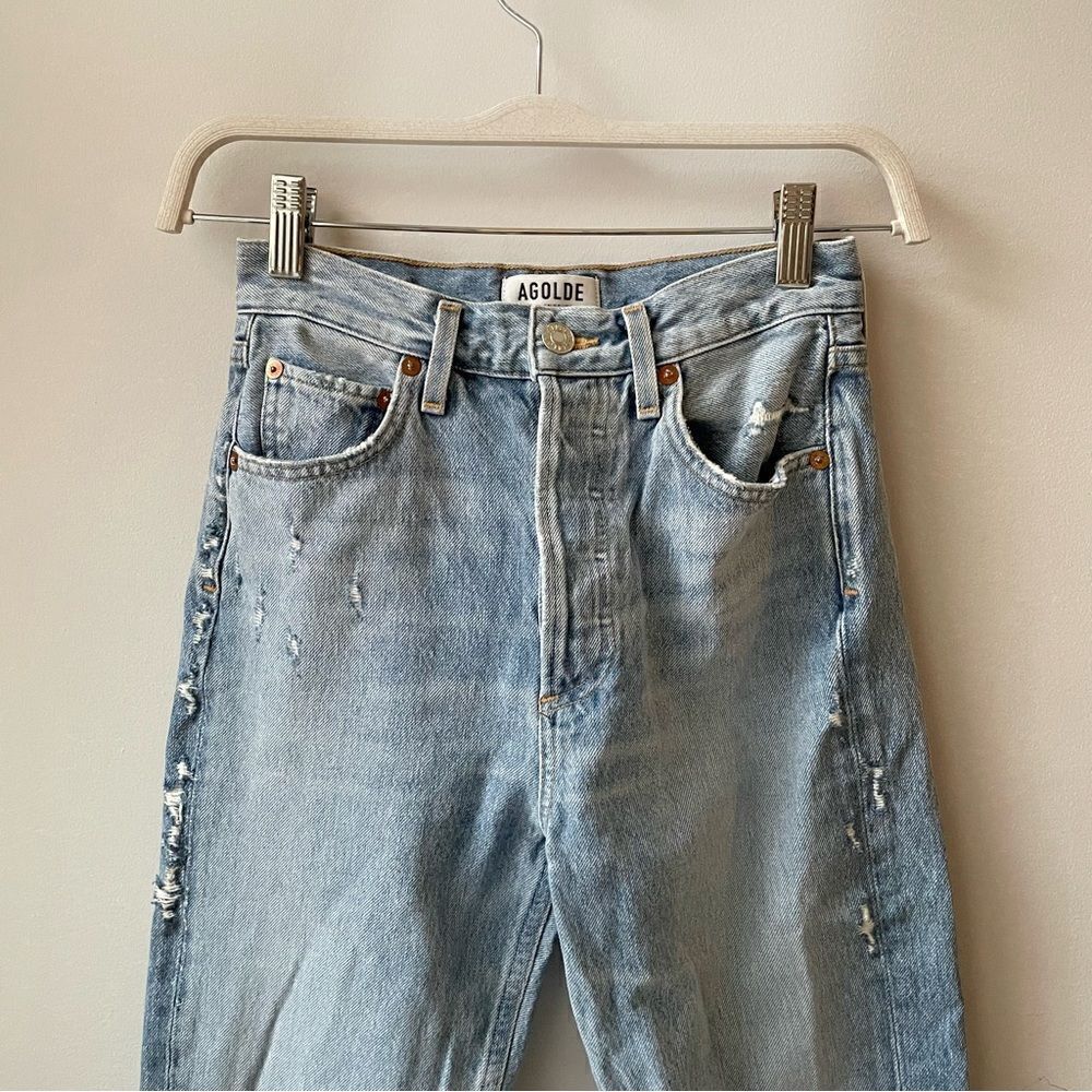 AGOLDE Riley High Rise Straight Crop Jeans Doubt - Picture 4 of 9